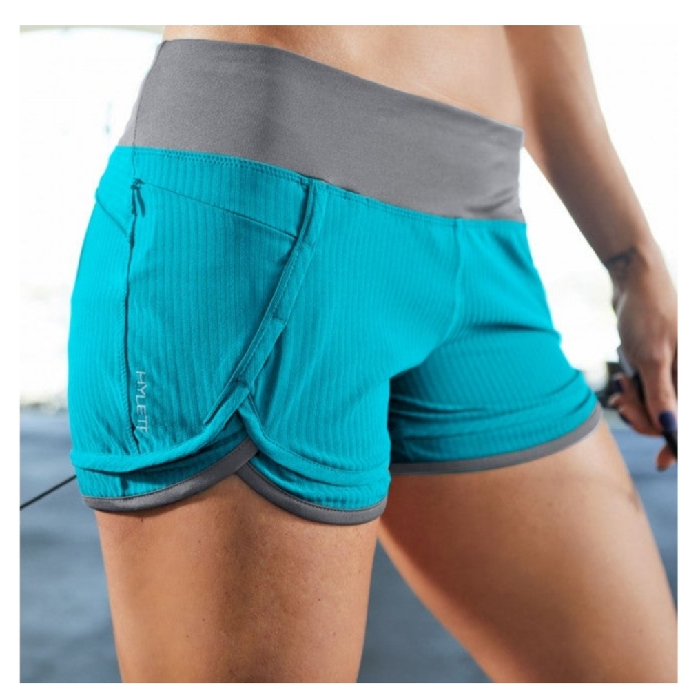 Hylete Women's Teal and Gray Shorts